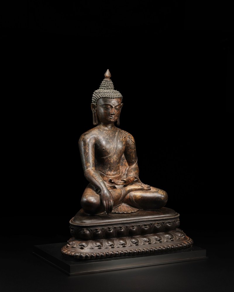 藏中 十二/十三世紀 釋迦牟尼銅像 | A LARGE COPPER ALLOY FIGURE OF SHAKYAMUNI BUDDHA - 图7