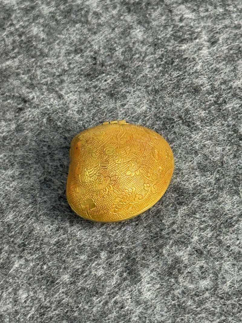 金質花鳥紋貝殼 - 图2
