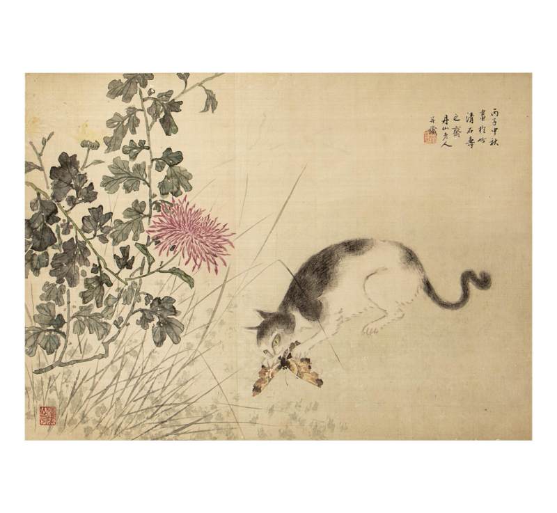    何丹山 清 耄耋图