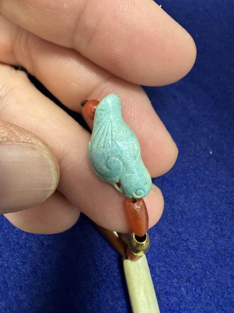 舊玉管、南紅瑪瑙、綠松石串飾 - 图33