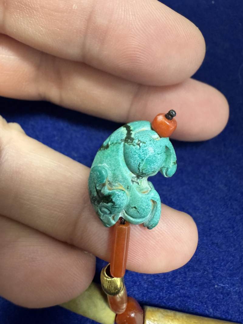 舊玉管、南紅瑪瑙、綠松石串飾 - 图34