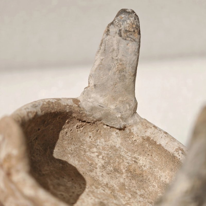 东汉 彩绘灰陶三层多枝灯 - 图47