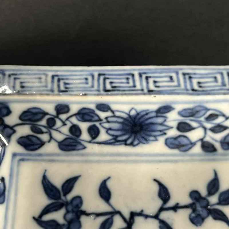 清乾隆 青花花鸟纹盘 - 图8