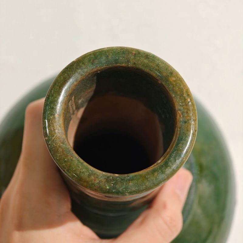 汉 绿釉弦纹瓶 - 图7