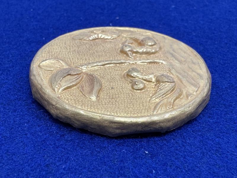 元-明 金質荷塘圖帶板一套十件 - 图37