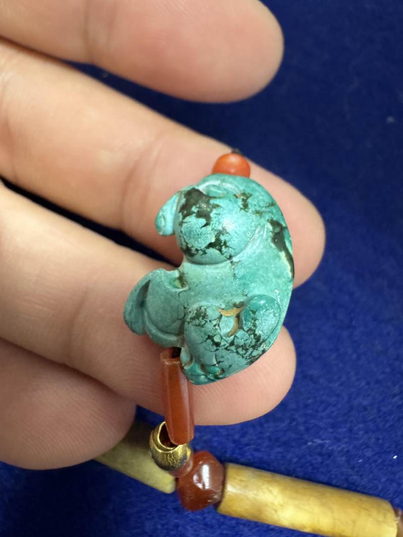 舊玉管、南紅瑪瑙、綠松石串飾 - 图36