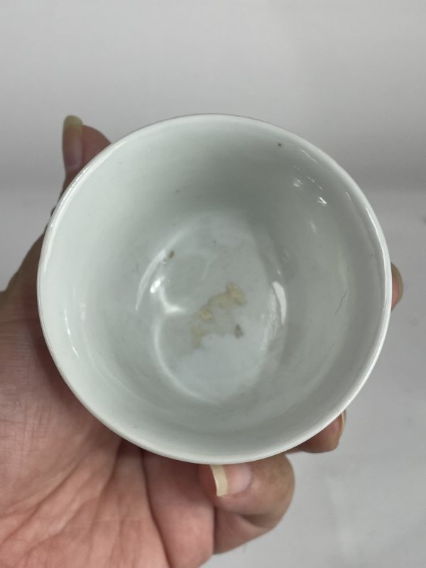 民国 新粉彩山水诗文图杯一对 - 图9