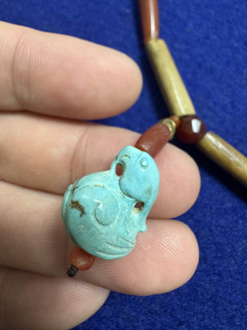 舊玉管、南紅瑪瑙、綠松石串飾 - 图37