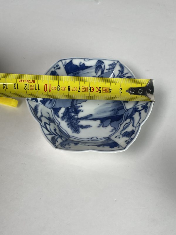 解放后 青花六方杯碟一套 - 图10