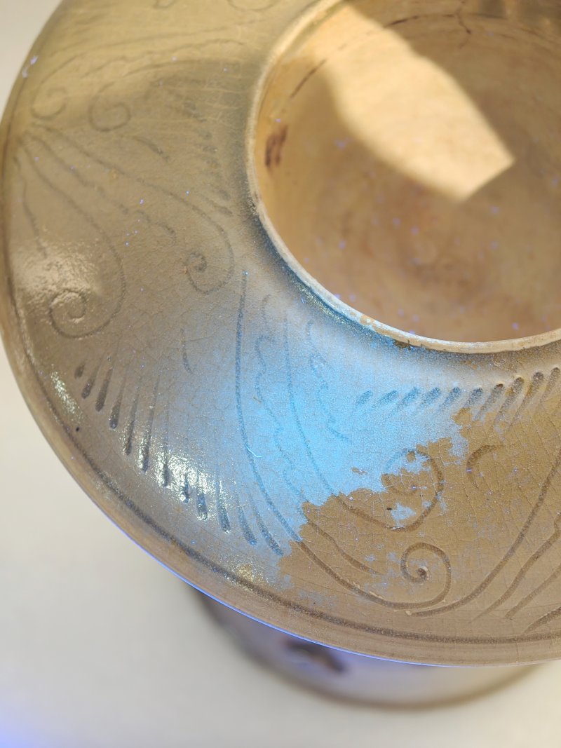五代 越窑青釉缕空贴龙纹熏炉一对 - 图9