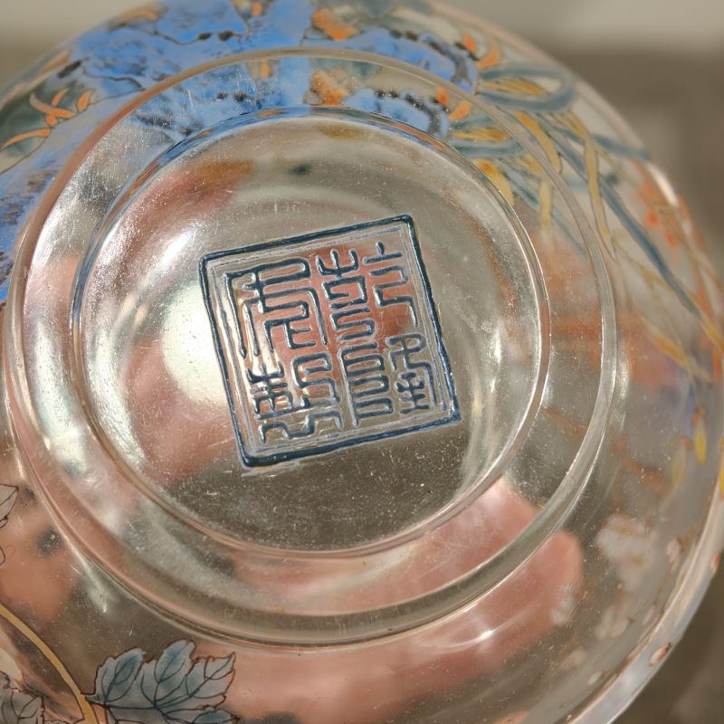 清乾隆 料胎画珐琅洞石花卉纹水丞 - 图7