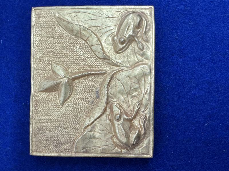 元-明 金質荷塘圖帶板一套十件 - 图39