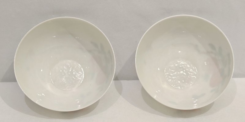 清 粉彩折枝荔枝纹小碗一对 - 图7