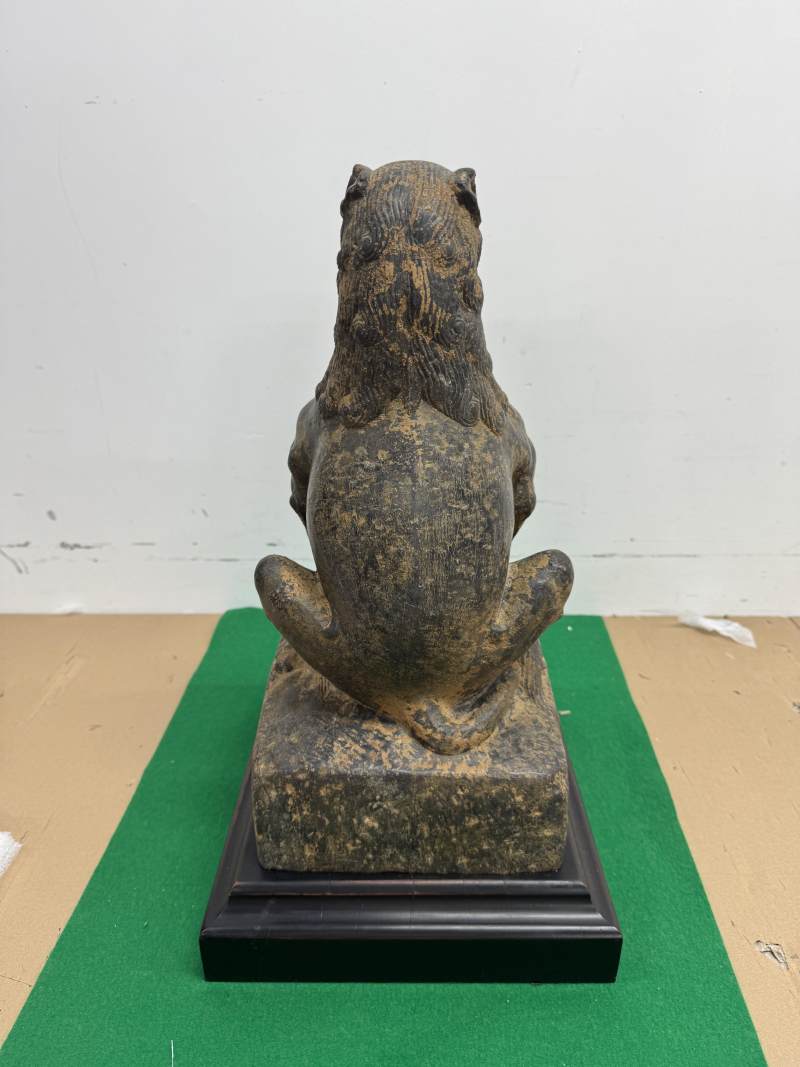 石灰岩雕護法獅 - 图4
