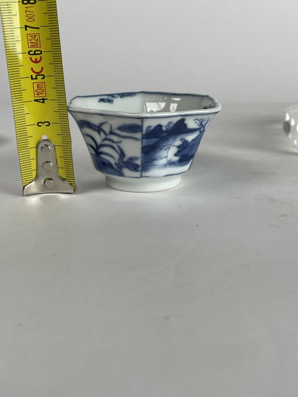 解放后 青花六方杯碟一套 - 图12
