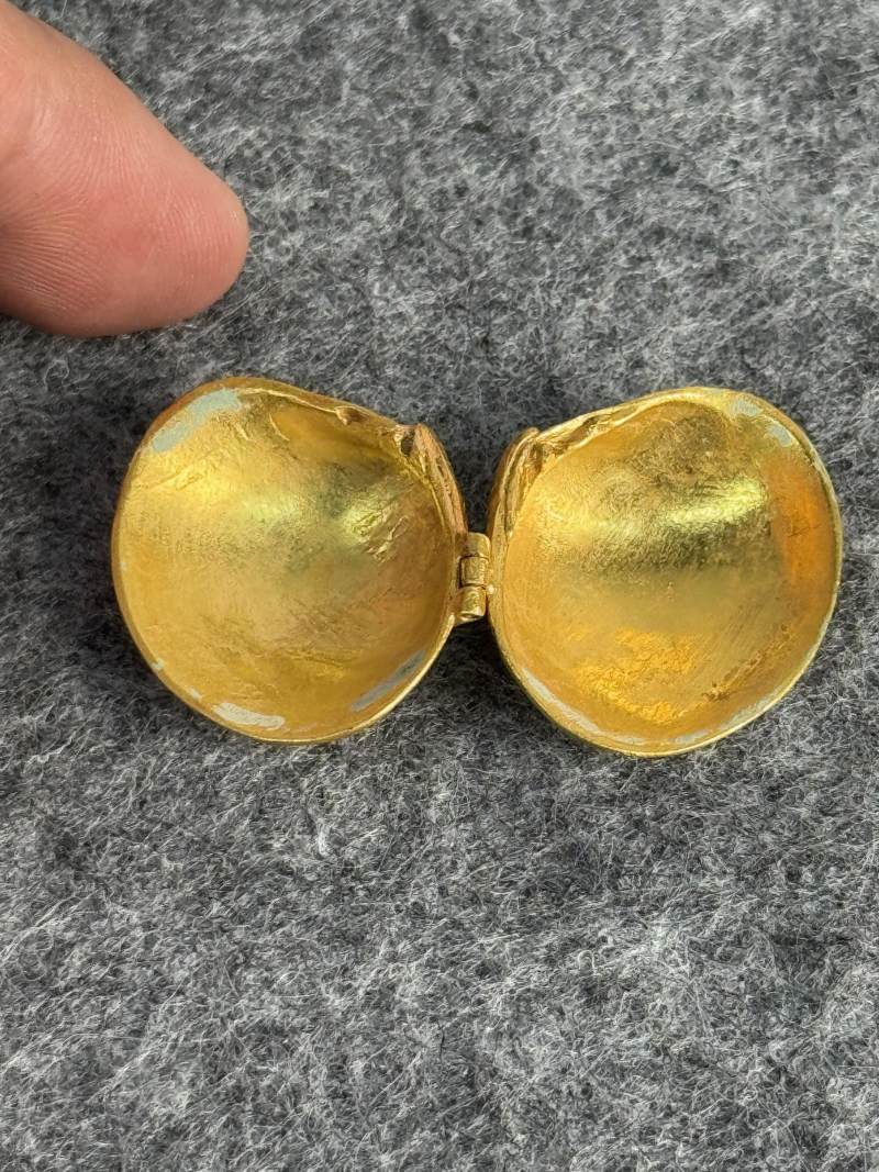 金質花鳥紋貝殼 - 图7