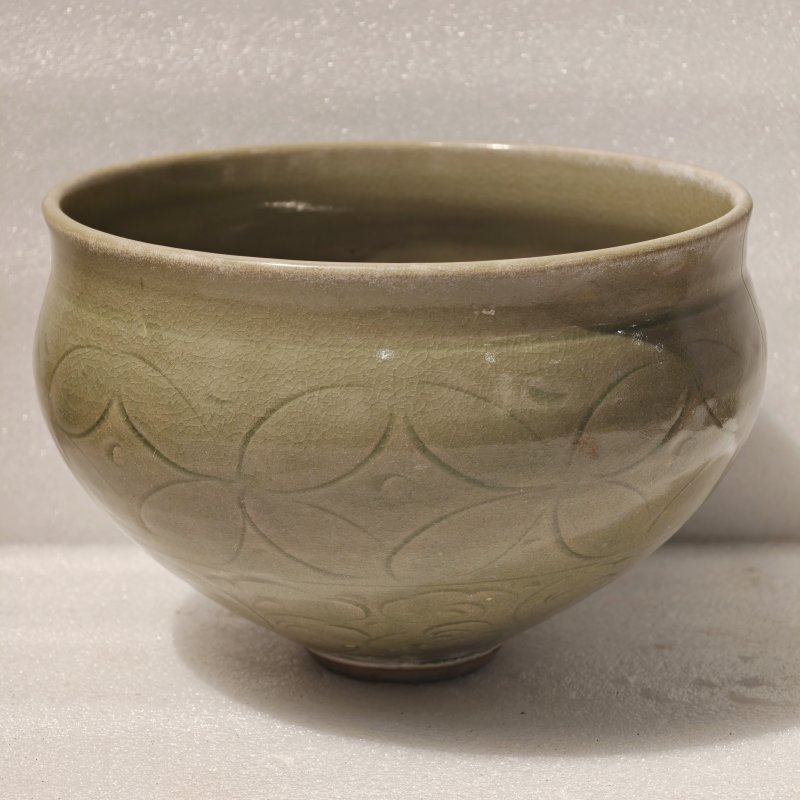 金 耀州窑青釉划运钱纹大钵 - 图4