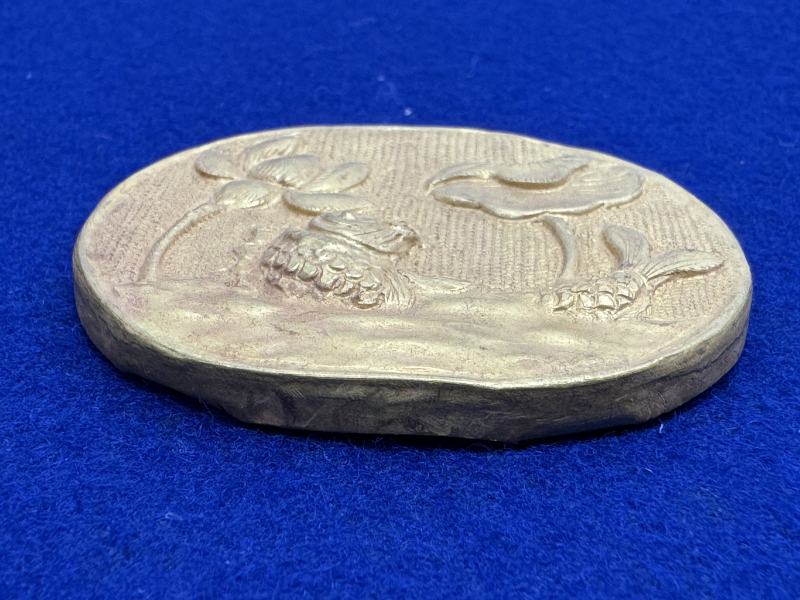 元-明 金質荷塘圖帶板一套十件 - 图4