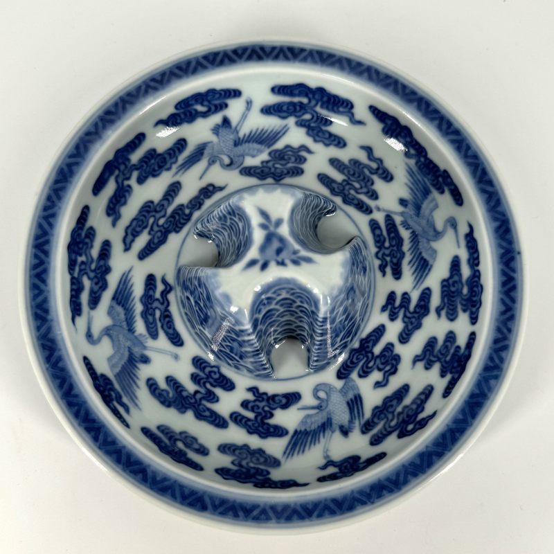 清乾隆 青花海水云鹤纹爵托 - 图7