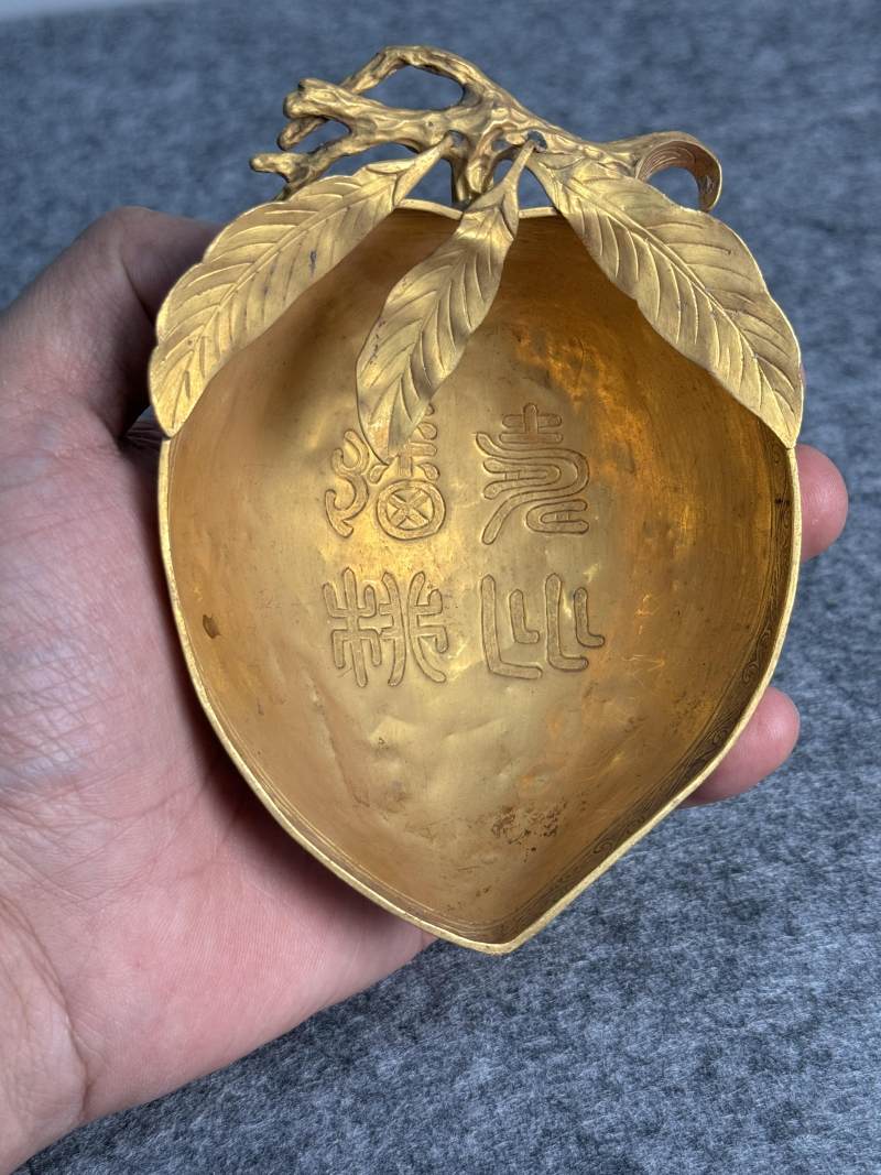 金質壽桃杯連托 - 图10