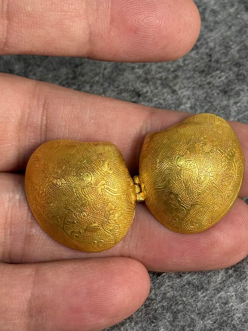 金質花鳥紋貝殼 - 图8