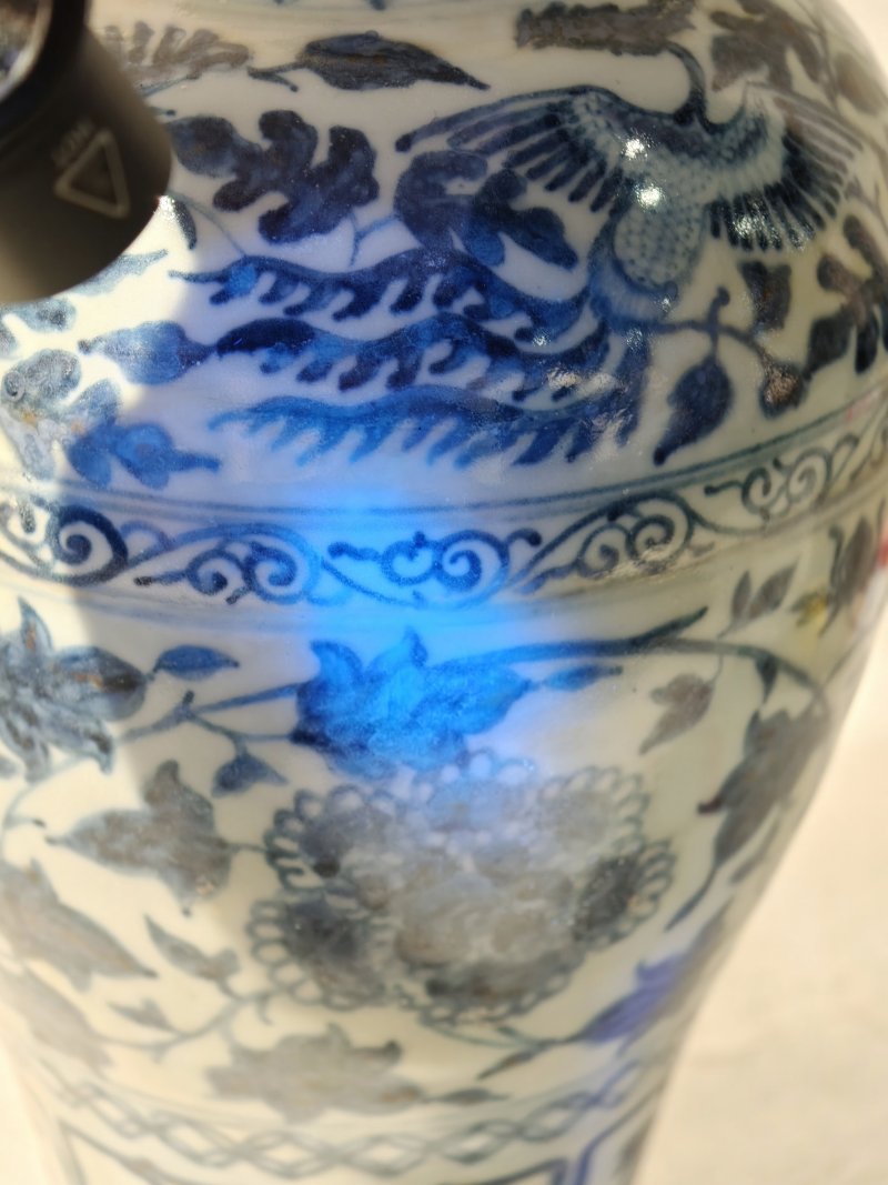 元 青花凤穿花缠枝牡丹纹梅瓶 - 图6