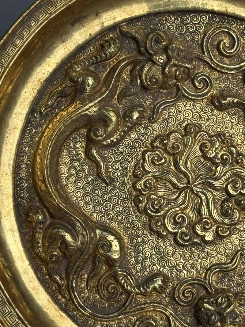 金質螭龍紋盤 - 图4