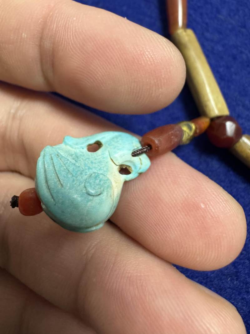 舊玉管、南紅瑪瑙、綠松石串飾 - 图38