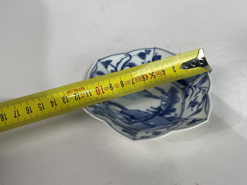 解放后 青花六方杯碟一套 - 图10
