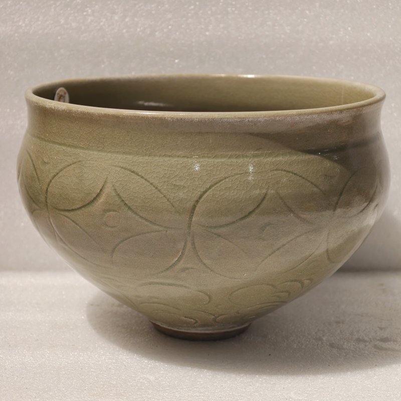 金 耀州窑青釉划运钱纹大钵 - 图6