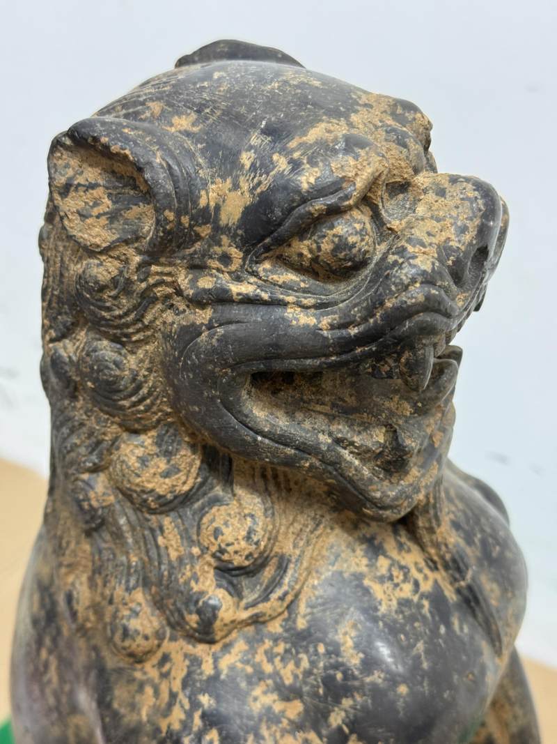 石灰岩雕護法獅 - 图6