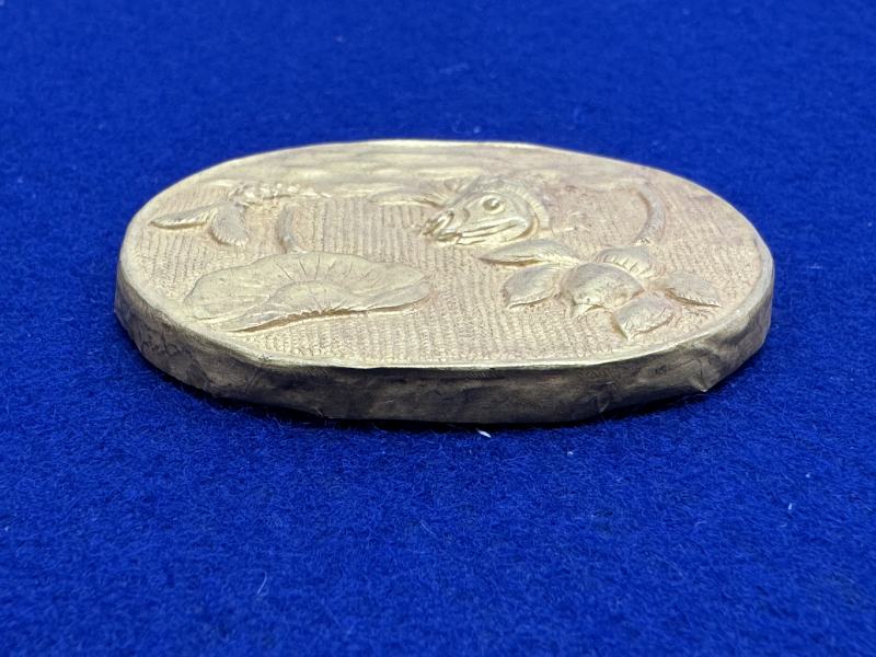 元-明 金質荷塘圖帶板一套十件 - 图6