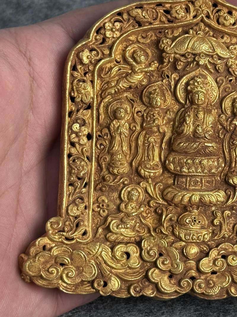 金質佛說法牌 - 图5