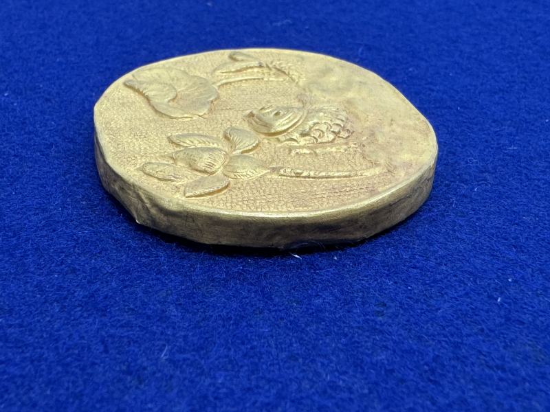 元-明 金質荷塘圖帶板一套十件 - 图7