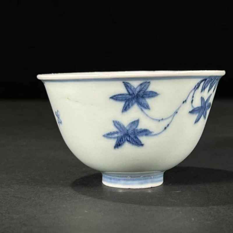 清乾隆 青花花开富贵图茶园 - 图3