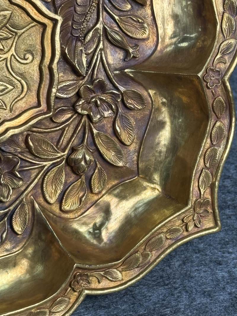 金質花鳥紋六角杯連托 - 图21
