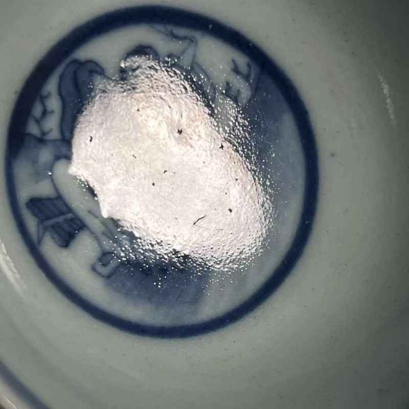 清道光 青花人物故事纹杯 - 图5