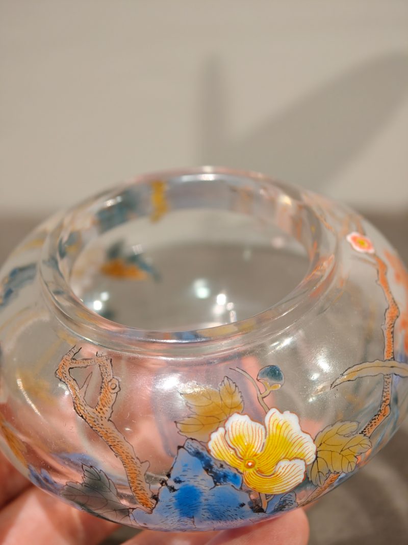 清乾隆 料胎画珐琅洞石花卉纹水丞 - 图8