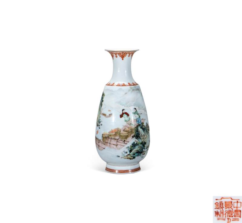    50-70年代 新彩人物图瓶