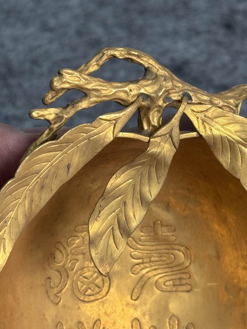 金質壽桃杯連托 - 图11