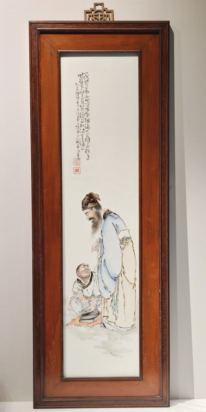 民国 刘希任作粉彩人物瓷板一组四件 - 图8