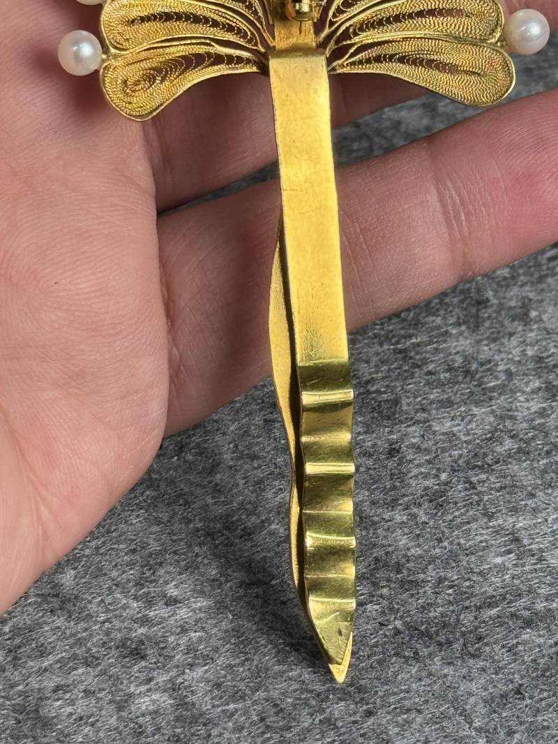 金質嵌珍珠髮簪 - 图7