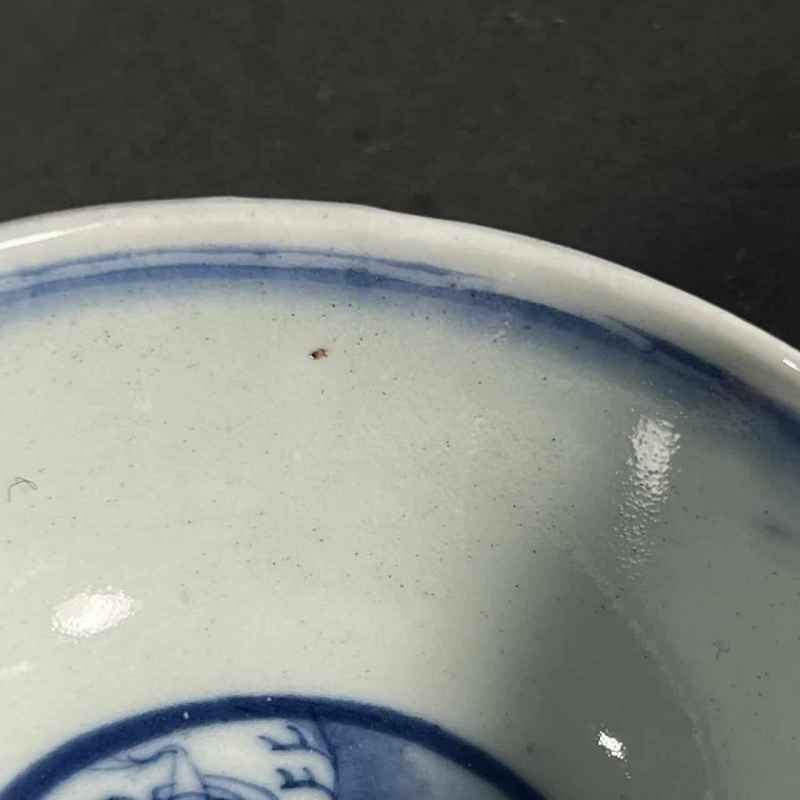 清道光 青花人物故事纹杯 - 图6