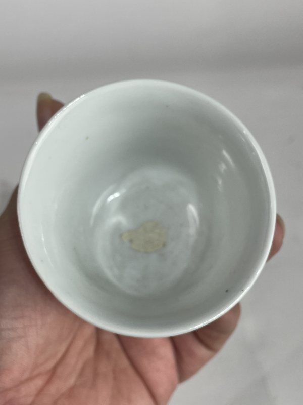 民国 新粉彩山水诗文图杯一对 - 图16