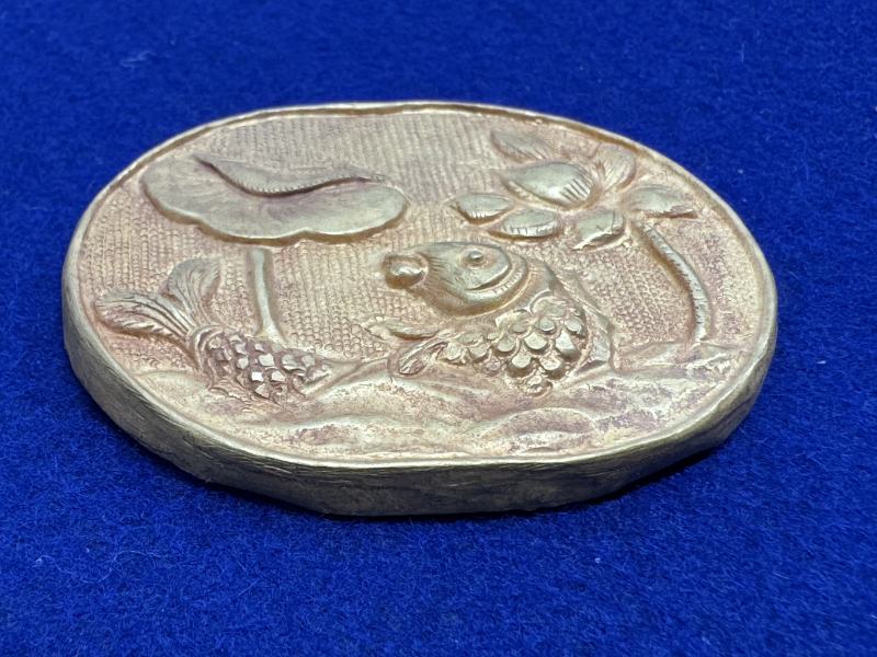 元-明 金質荷塘圖帶板一套十件 - 图10