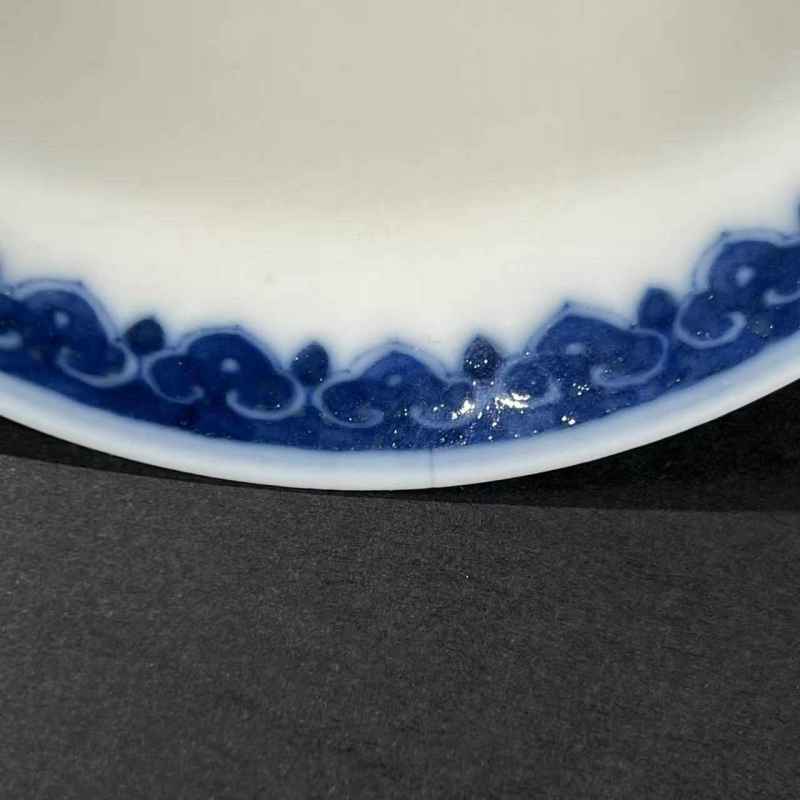 清中期 青花团寿纹碟 - 图8