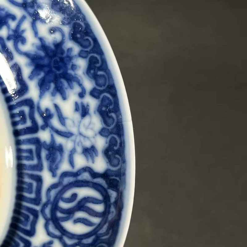 清中期 青花团寿纹碟 - 图9