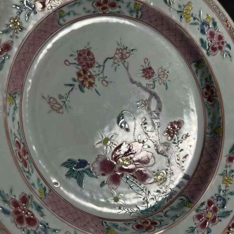 清雍正 粉彩花卉纹盘 - 图4