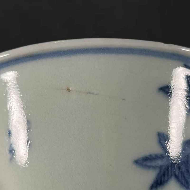 清乾隆 青花花开富贵图茶园 - 图7