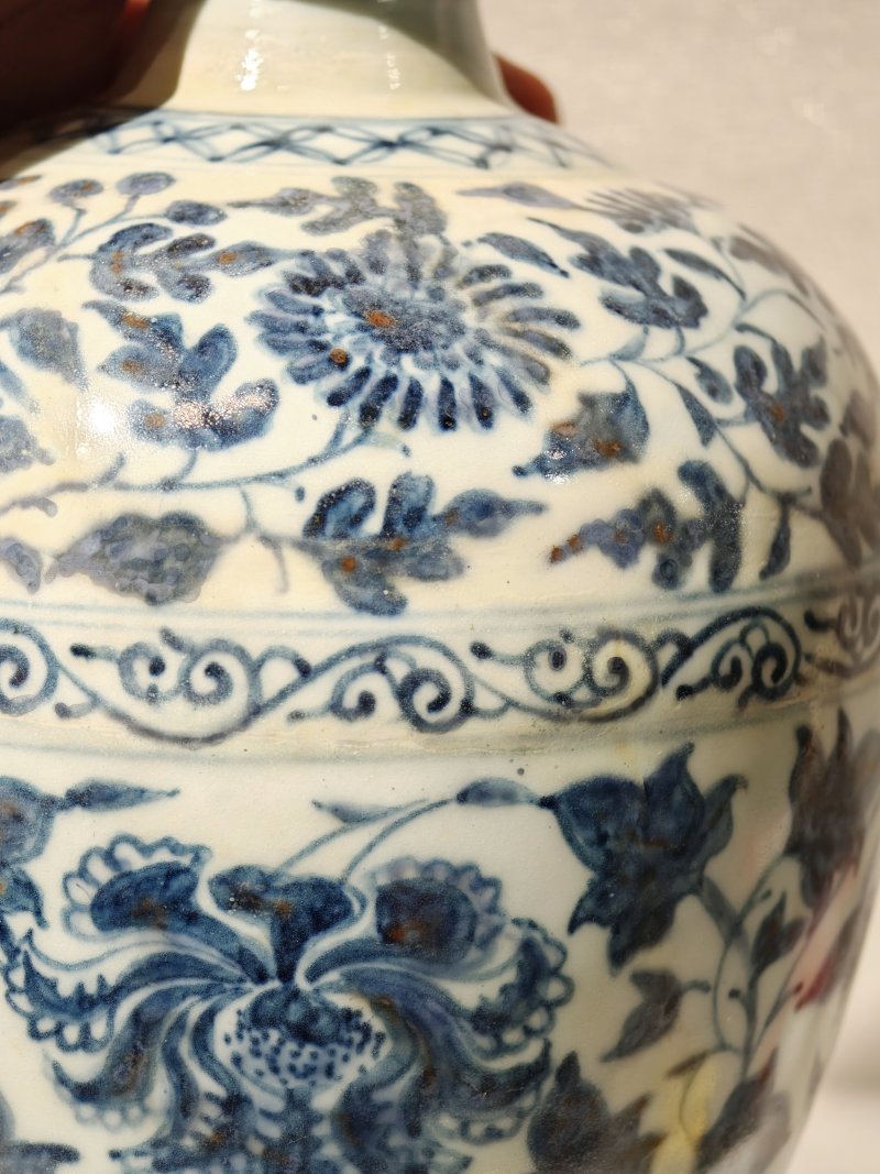 元 青花凤穿花缠枝牡丹纹梅瓶 - 图14